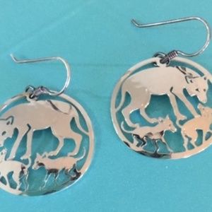 Wolf and cubs earrings